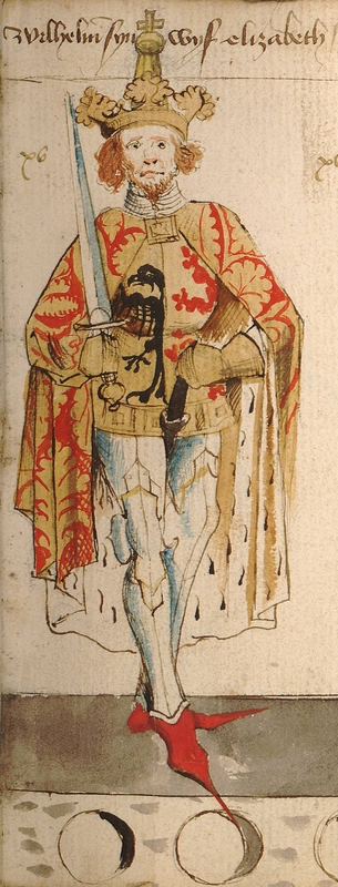 Miniature de l'empereur germanique Guillaume II de Hollande - Hendrik van Heessel XVe s.