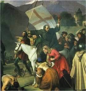 Pierre l'Ermite menant la croisade populaire (Francesco Hayez, 1791-1882, Milan, Palais Royal ; cl. Dagli Orti).