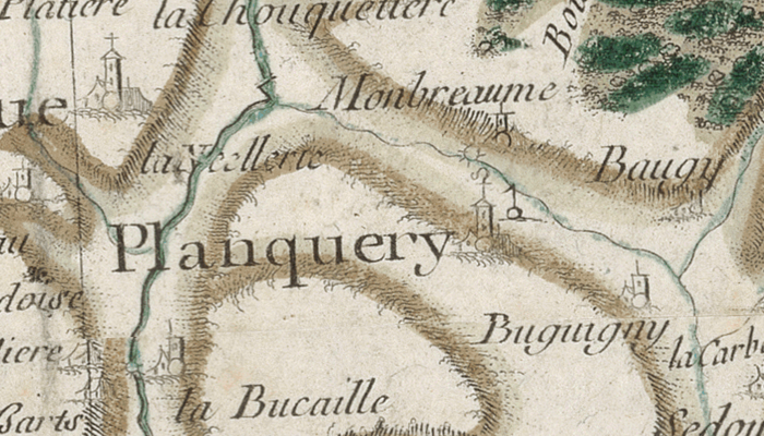 Baugy sur la carte de Cassini