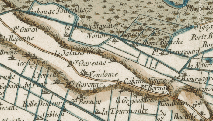 Bernay sur la carte de Cassini