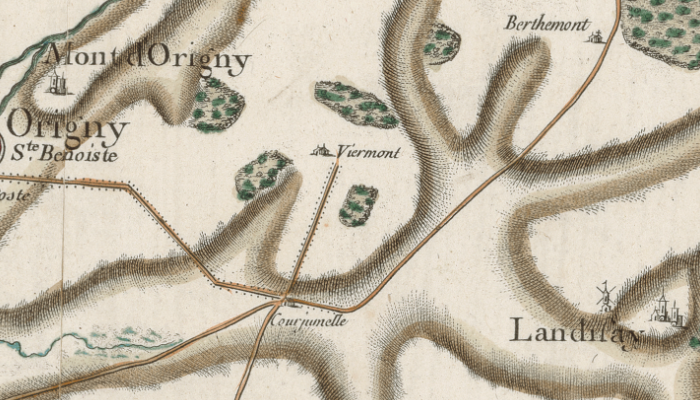 Bertaignemont sur la carte de Cassini