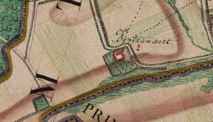 Bertransart sur la carte de Ferraris