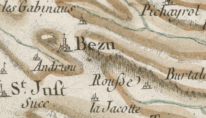 Le Bézu sur la carte de Cassini