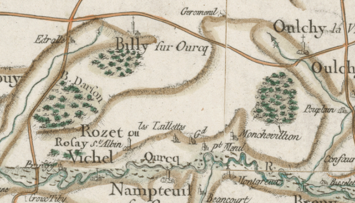 Billy sur la carte de Cassini