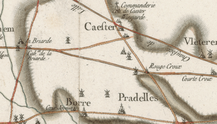 Borre & Caestre sur la carte de Cassini