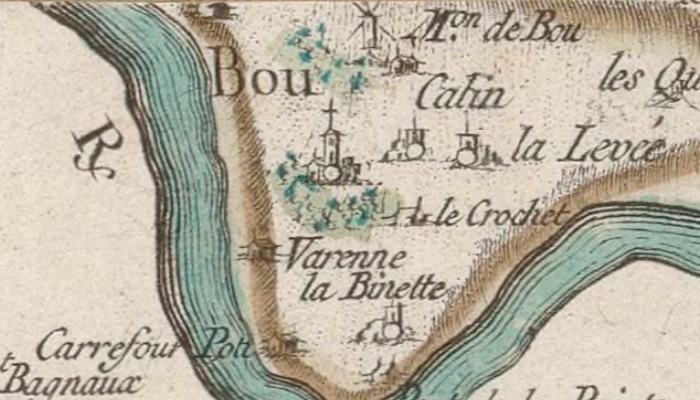 Bou sur la carte de Cassini