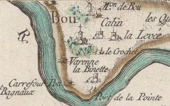 Bou sur la carte de Cassini