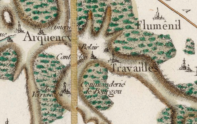 Bourgoult sur la carte de Cassini
