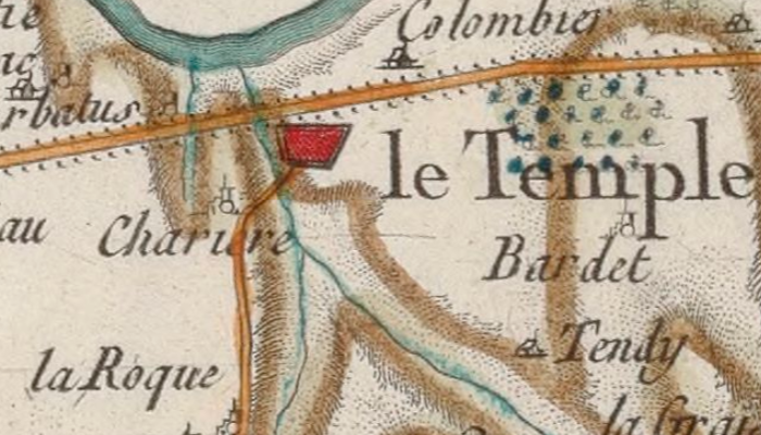 Le Temple-sur-Lot sur la carte de Cassini