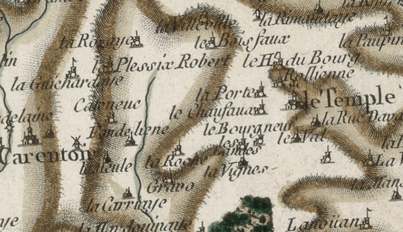 Carentoir sur la carte de Cassini