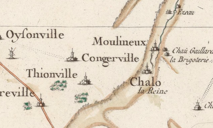 Chalou-Moulineux sur la carte de Cassini