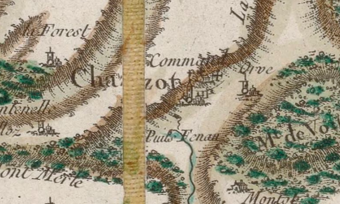 Chazot sur la carte de Cassini