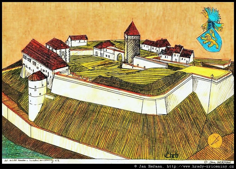 Dessin de la commanderie teutonique de Cheb (Eger)