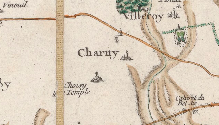 Choisy-le-Temple sur la carte de Cassini