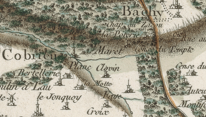 Cobrieux sur la carte de Cassini