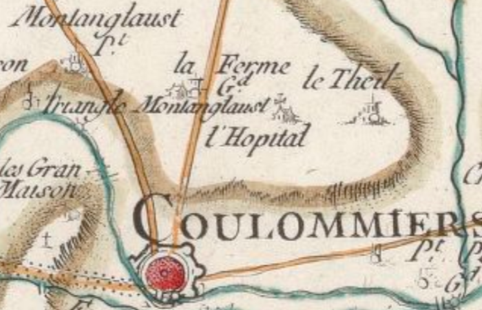Coulommiers sur la carte de Cassini