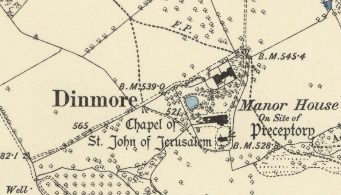 L'emplacement de la commanderie de Dinmore