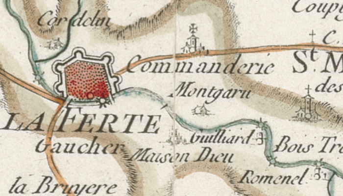 La Maison Templière de Saint-Martin des Champs / La Ferté-Gaucher sur la carte de Cassini