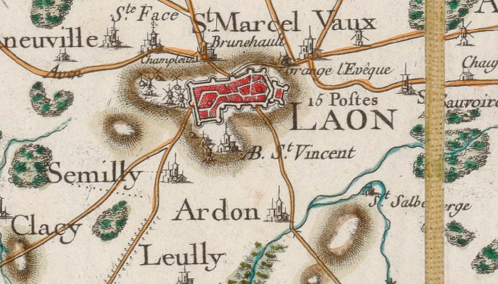 Laon sur la carte de Cassini