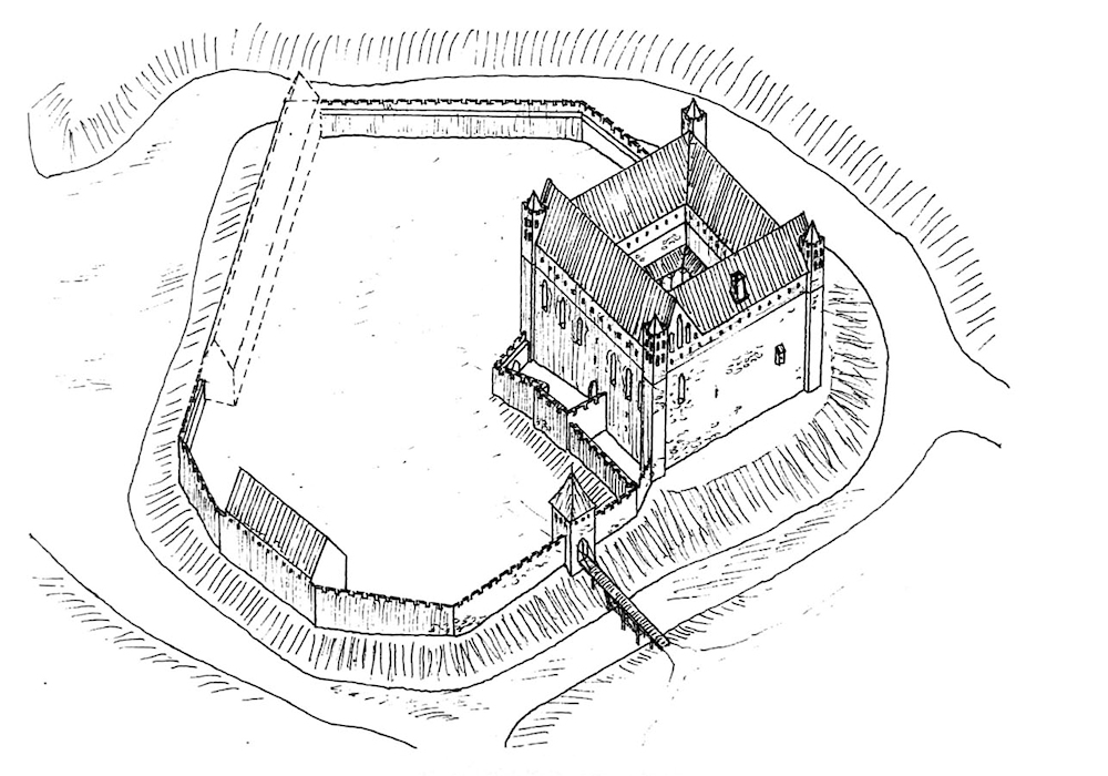 Représentationdu Château Teutonique de Papowo Biskupie (Bischöflich Papau)