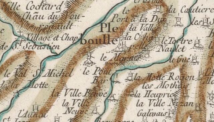 Pléboulle sur la carte de Cassini