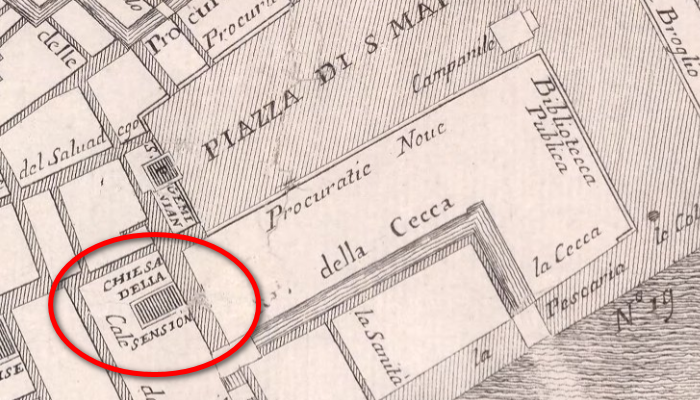 L'emplacement de la Maison Templière de Venise