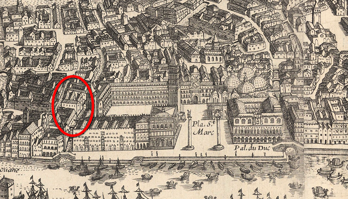 L'emplacement de la Maison Templière de Venise