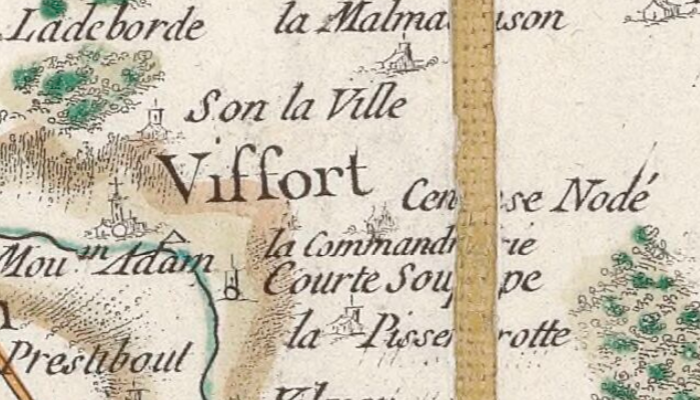 Viffort sur la carte de Cassini