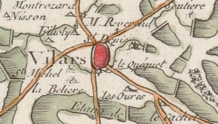 Villars sur la carte de Cassini
