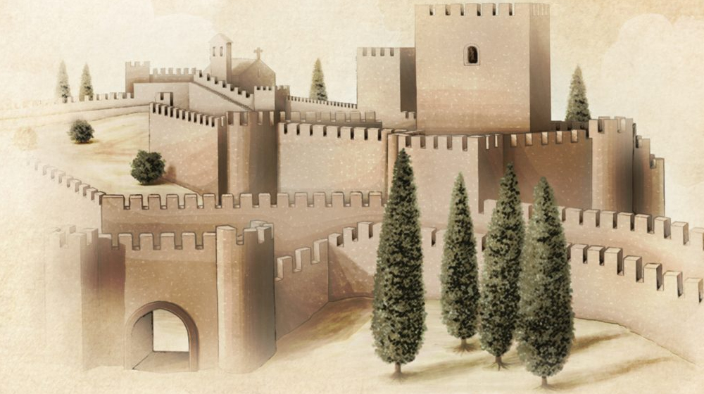 Représentation hypothétique du château de Zêzere